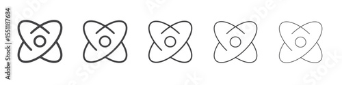 Atom icon outline ilustration vector symbol