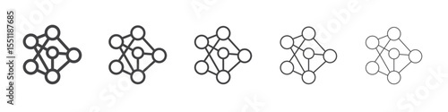 Atom icon outline ilustration vector symbol