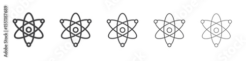 Atom scientific icon outline ilustration vector symbol