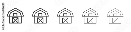 Barn icon outline ilustration vector symbol