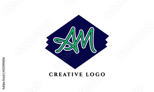 AM Letter Initial Logo Design Template