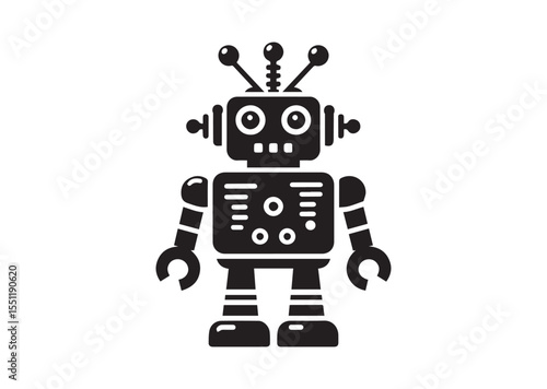 Toy Robot silhouette vector, Robot Icon