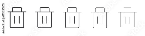 Bin icon outline ilustration vector symbol
