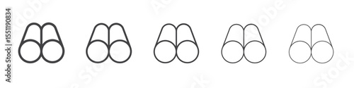 Binoculars icon outline ilustration vector symbol