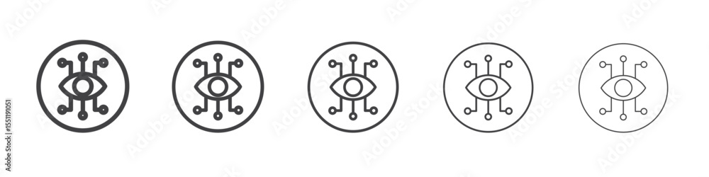 Fototapeta premium Bionic eye icon outline ilustration vector symbol