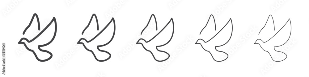 Fototapeta premium Bird icon outline ilustration vector symbol