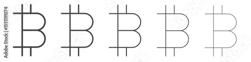 Bitcoin icon outline ilustration vector symbol