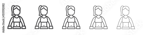 Boxer Woman Icon outline ilustration vector symbol