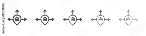 Business expansion icon outline ilustration vector symbol