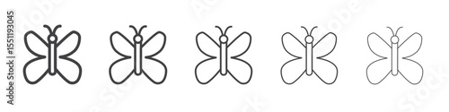 Butterfly icon outline ilustration vector symbol