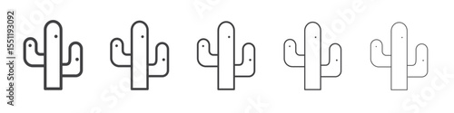 Cactus icon outline ilustration vector symbol