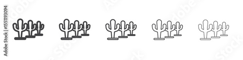 Cactus icon outline ilustration vector symbol