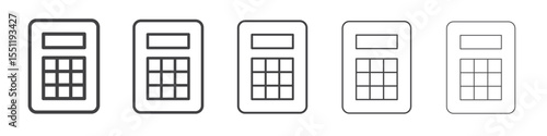 Calculator icon outline ilustration vector symbol