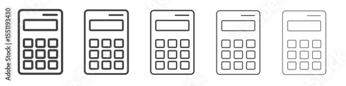 Calculator icon outline ilustration vector symbol