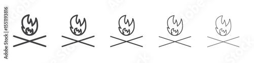 Campfire icon outline ilustration vector symbol