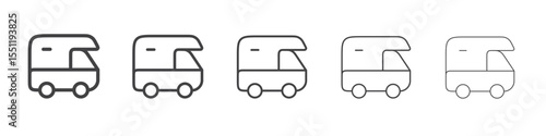 Camping van icon outline ilustration vector symbol