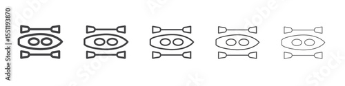 canoe icon outline ilustration vector symbol