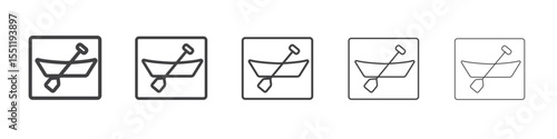 canoe icon outline ilustration vector symbol