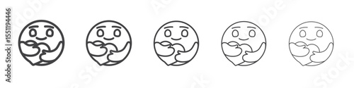 Care emoji icon outline ilustration vector symbol