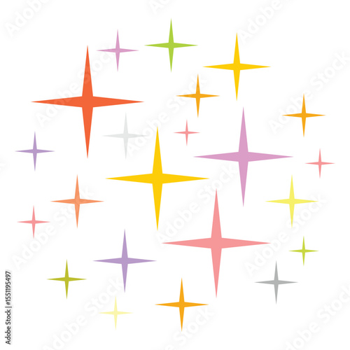 sparkle vector with pastels color
