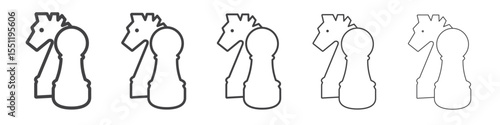 Chess icon outline ilustration vector symbol