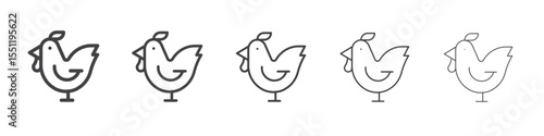 Chicken icon outline ilustration vector symbol