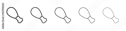 Chicken leg icon outline ilustration vector symbol
