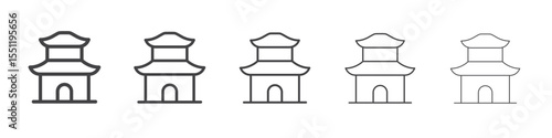 China temple icon outline ilustration vector symbol