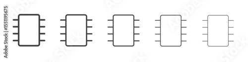 Chip icon outline ilustration vector symbol