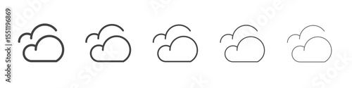 Cloudy icon outline ilustration vector symbol