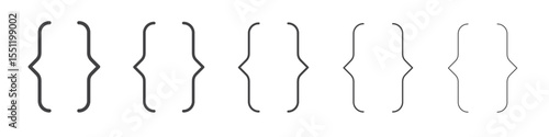 Curly bracket icon outline ilustration vector symbol