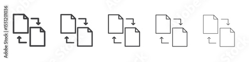 Data synchronization icon outline ilustration vector symbol