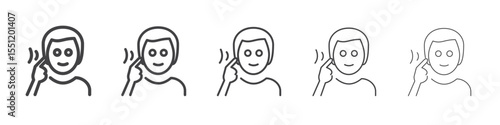 Deaf icon outline ilustration vector symbol