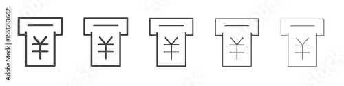 Deposit yen icon outline ilustration vector symbol