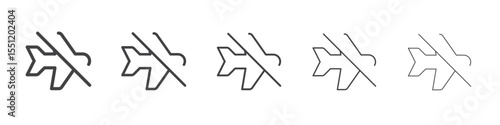 Disable airplane mode icon outline ilustration vector symbol
