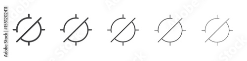 Disable gps icon outline ilustration vector symbol