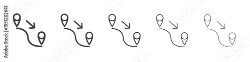 Distance icon outline ilustration vector symbol
