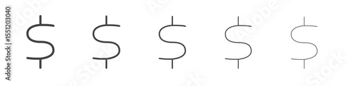 Dollar icon outline ilustration vector symbol