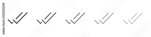 Double tick icon outline ilustration vector symbol