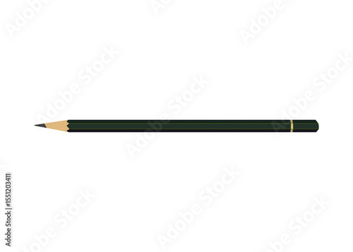 緑色の鉛筆のイラスト