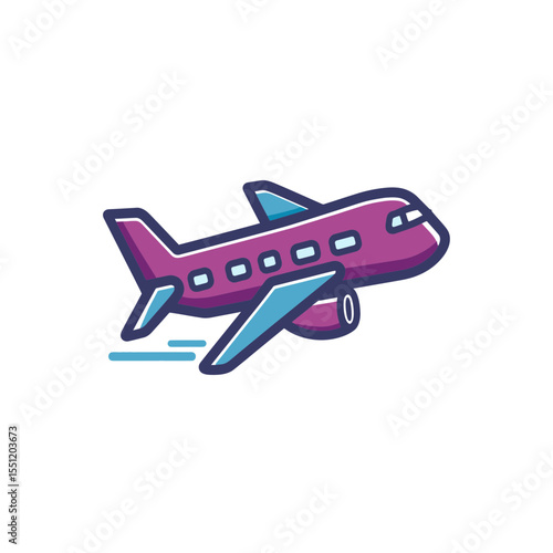 Airplane illustration flies quickly isolated against white backdrop vector design travel