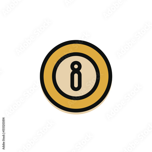 Info sign displays detail icon centered on simple graphic resource isolated