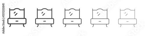 Dressing table icon outline ilustration vector symbol