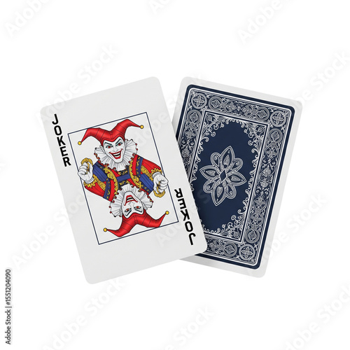 Joker playing card isolated on transparent background