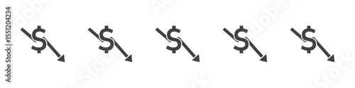 Economic Loss icon outline ilustration vector symbol
