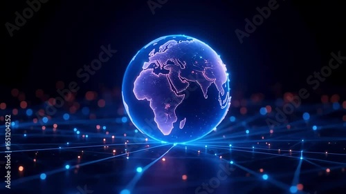 Wallpaper Mural Global Network Connection Futuristic Earth Digital Globe Technology Torontodigital.ca