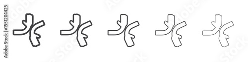 elbow greeting icon outline ilustration vector symbol