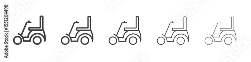 Electric wheelchair scooter icon outline ilustration vector symbol