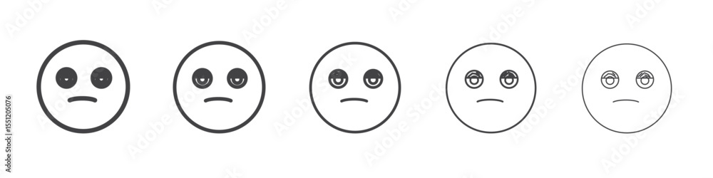 Exhausted emoji icon outline ilustration vector symbol Exhausted emoji icon outline ilustration vector symbol