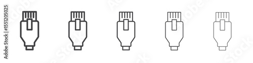 ethernet cable plug icon outline ilustration vector symbol